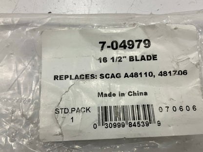 (2) New 7-04979, SCAG A48110, 481706 Lawn Mower Blade 16-1/2'' X 5/8'' Hole