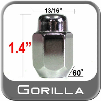 (20) UNBOXED Gorilla 71118 10mm X 1.25 Chrome Lug Nuts Tapered (60°) Seat M10