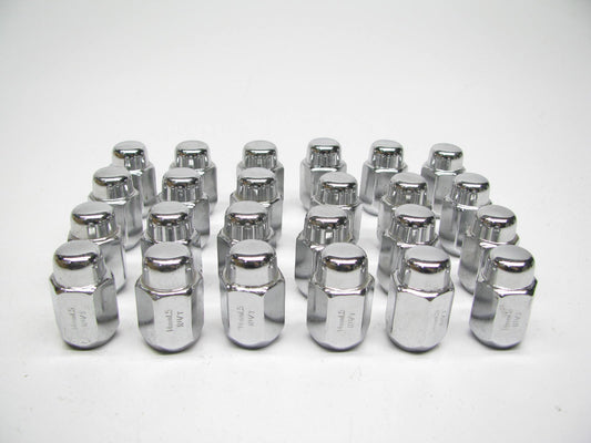 (x24) 14mm X 1.5 Chrome Lug Nuts Tapered (60°) Seat Right Hand Thread Chrome