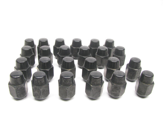(24) Gorilla 71178 BLACK Lug Nuts 7/16'' Chrome Acorn 13/16'' (21mm)