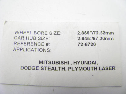 New Hub Centric Rings, Set Of 4,  Wheel Hub = 72.62mm, Car Hub= 67.2mm