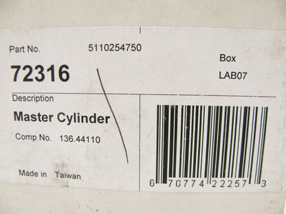 New Out Of Box 72316 Clutch Master Cylinder