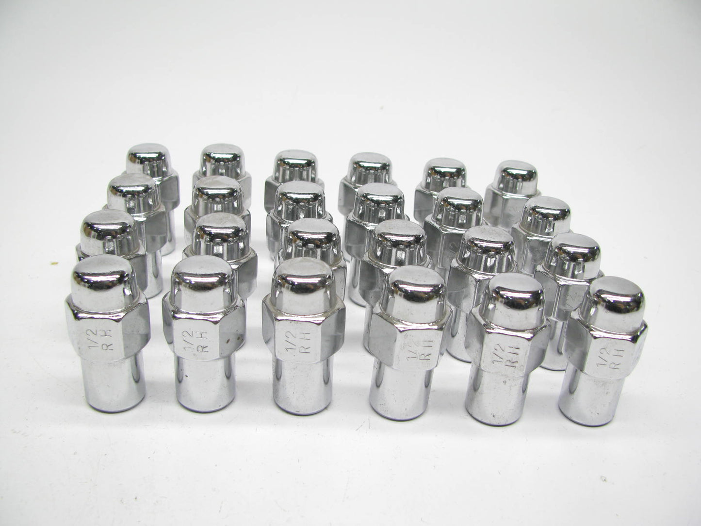 (x24)  1/2'' X 20 Chrome Lug Nuts Mag Seat Right Hand Thread Chrome