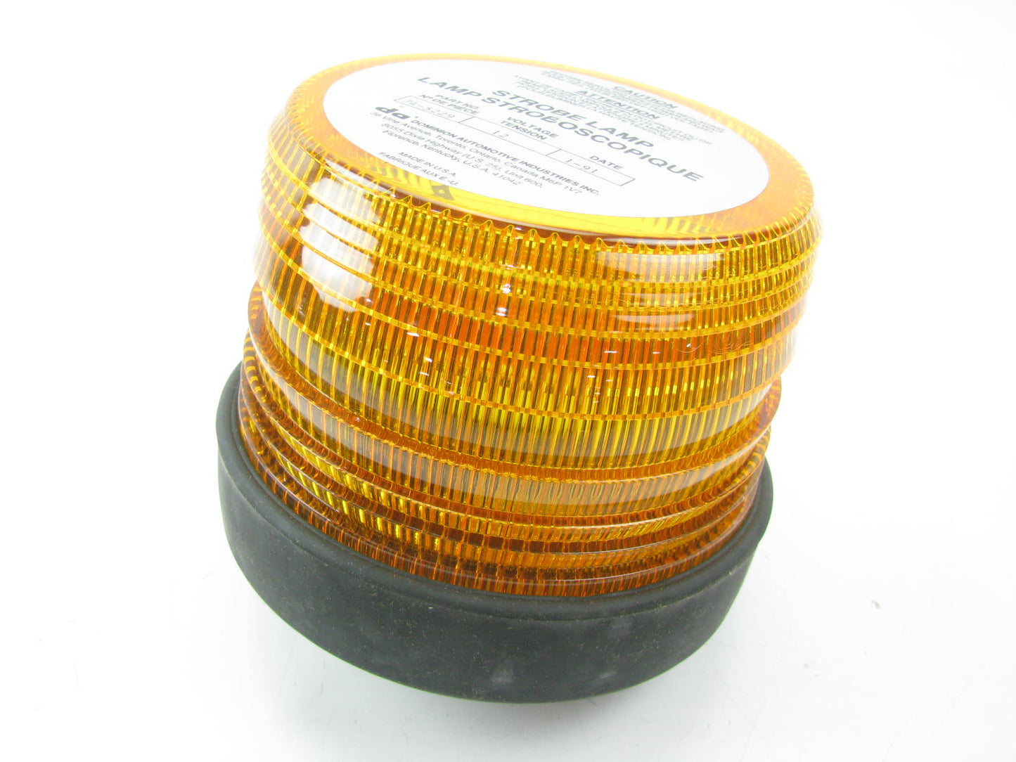 NEW OUT OF BOX - Dominion 74-5229 Amber Strobe Warning Light 12V