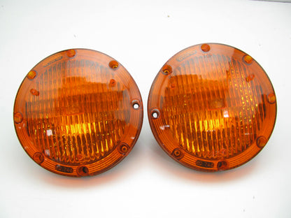 (2) NEW - OUT OF BOX 745-2101 7'' Round Amber School BusTurn Signal Light Lamps