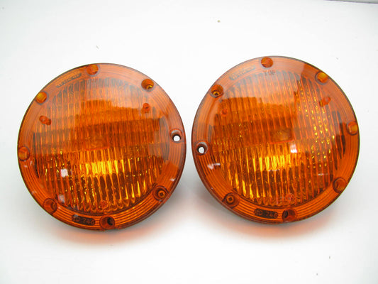 (2) NEW - OUT OF BOX 745-2101 7'' Round Amber School BusTurn Signal Light Lamps