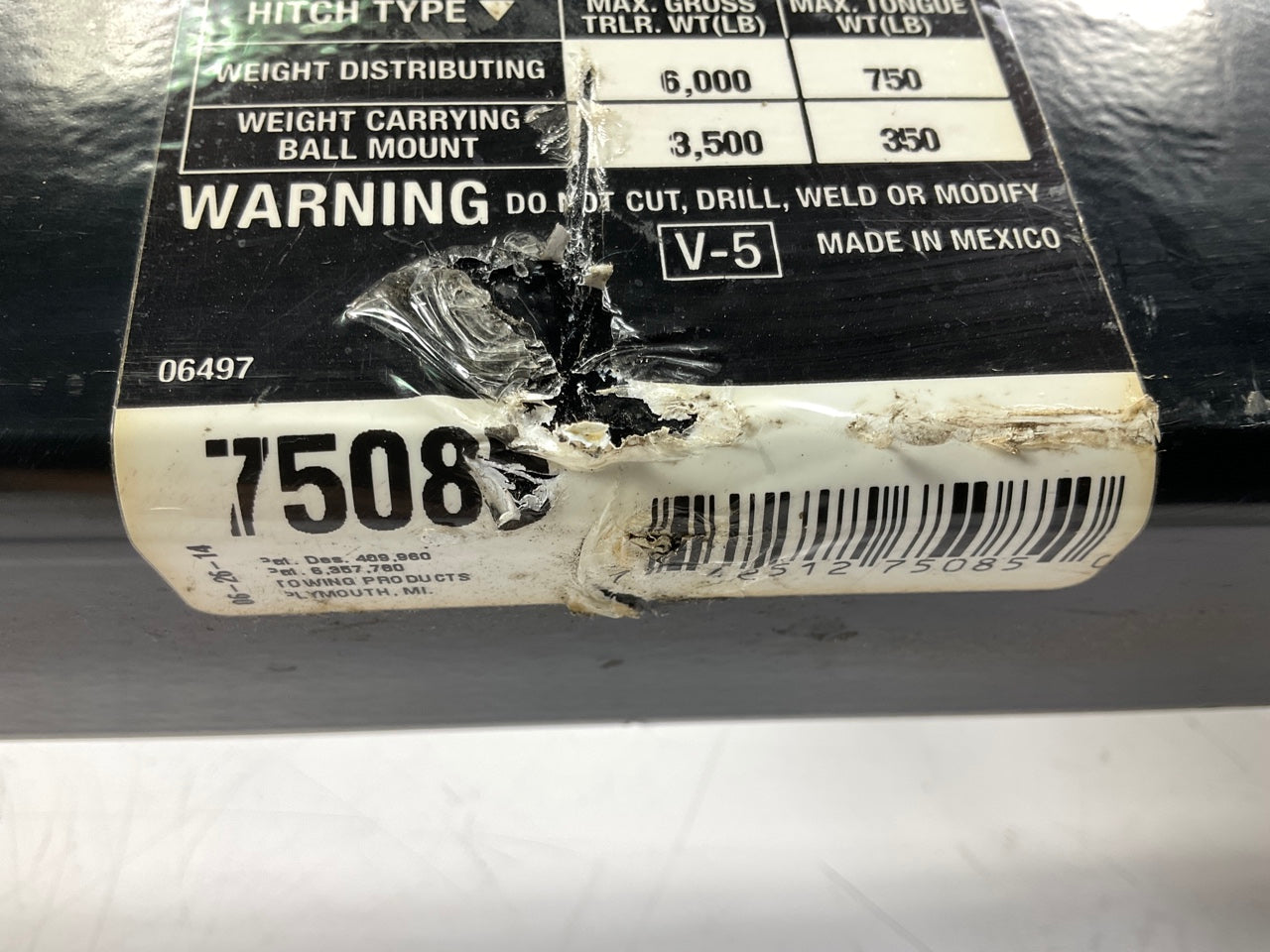 Missing All Hardware - Draw-Tite 75085 Class 3 Trailer Hitch - 1996-04 Chevy S10