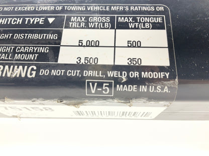 Incomplete, Missing Hardware - Draw-Tite 75158 Max-Frame Class III Trailer Hitch