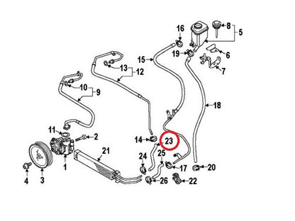 NEW - OUT OF BOX Power Steering Return Hose (To Oil Cooler) OEM VW 7P6-422-895-C