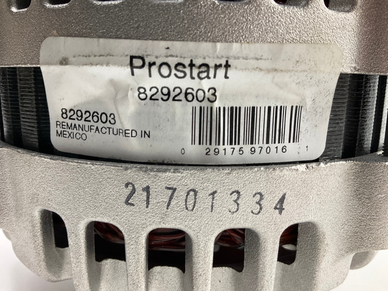 REMAN. Unboxed Prostart 8292603 Alternator (Optional 145 Amp)