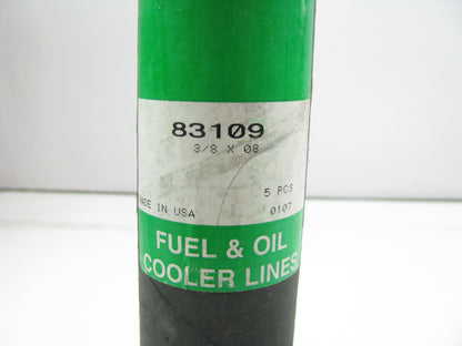 (5) NEW - OUT OF BOX 83109 Fuel & Oil Cooler Line Tube 3/8 Male X 3/8'' Male X 8''