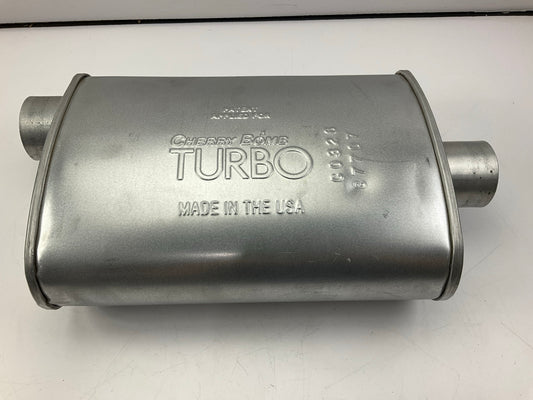 NEW UNBOXED Cherry Bomb 87707 Turbo Muffler 2.5'' Offset Inlet / 2.5'' Center Out.