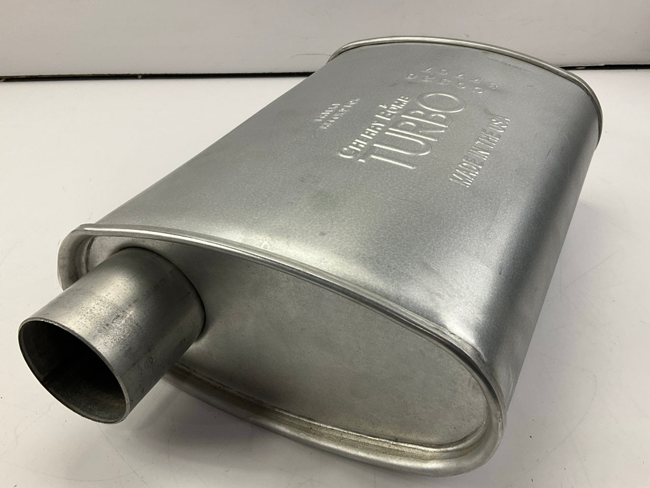 NEW UNBOXED Cherry Bomb 87707 Turbo Muffler 2.5'' Offset Inlet / 2.5'' Center Out.