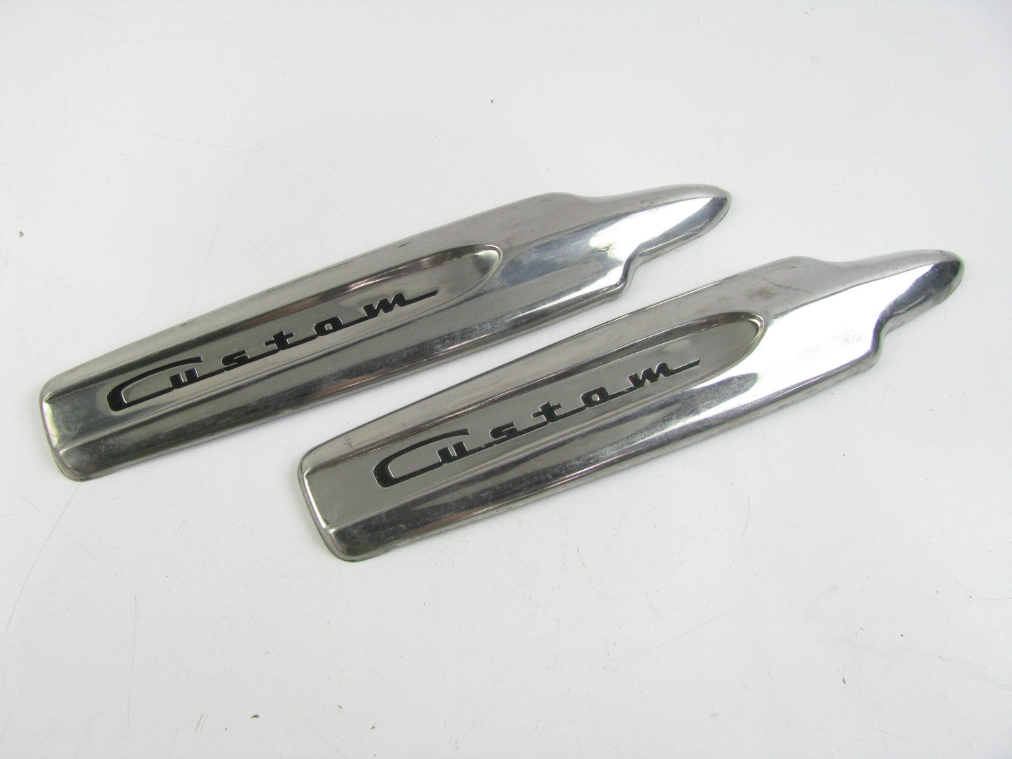 OUT OF BOX 8A-16188-B 1949 Ford Woody Station Wagon ''CUSTOM'' Fender Badges Trim