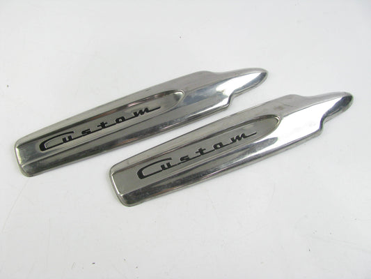 OUT OF BOX 8A-16188-B 1949 Ford Woody Station Wagon ''CUSTOM'' Fender Badges Trim