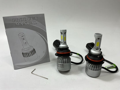 9007 HB5 COB C6 Series LED 6500K White Conversion Kit High Low Light Bulbs PAIR