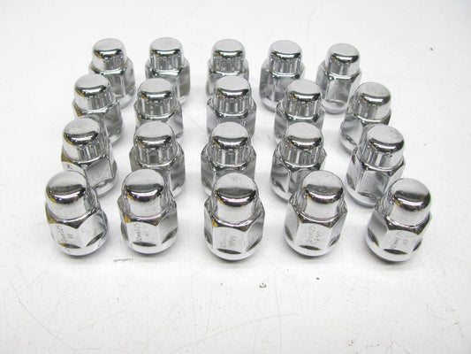 (20) Lug Nuts; Acorn Bulge Heat Treat 91128HT Chrome 13/16in 12mm X 1.25