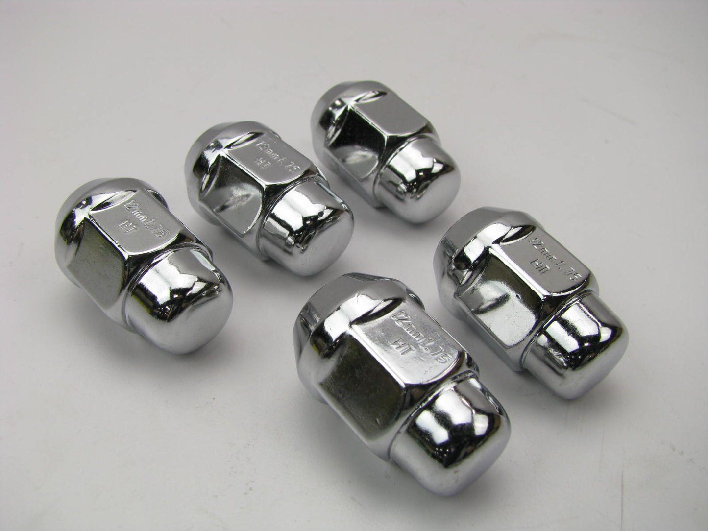 5 Pcs - Gorilla 12mm X 1.75 Chrome Lug Nuts Tapered (Bulge) (60 Degrees) 13/16''