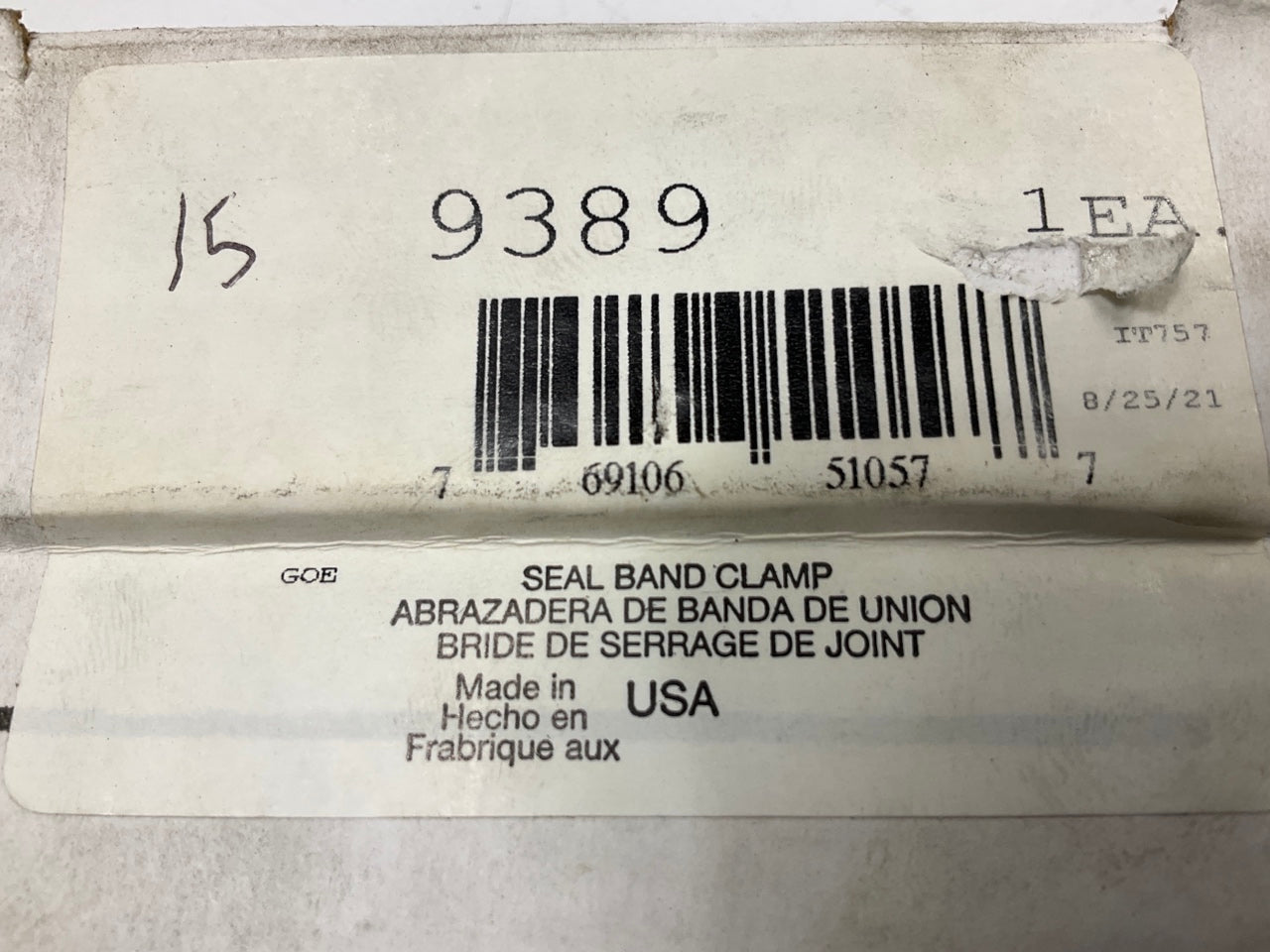 Early Flat Style # 9389 Exhaust Band Clamp 2-3/4''
