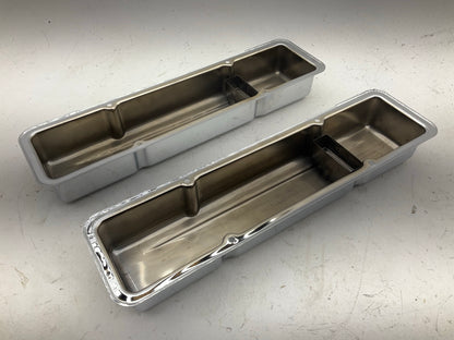 NEW UNBOXED MrGasket 9800 Chrome Engine Valve Covers 1972-1986 Chevy SBC 283-400