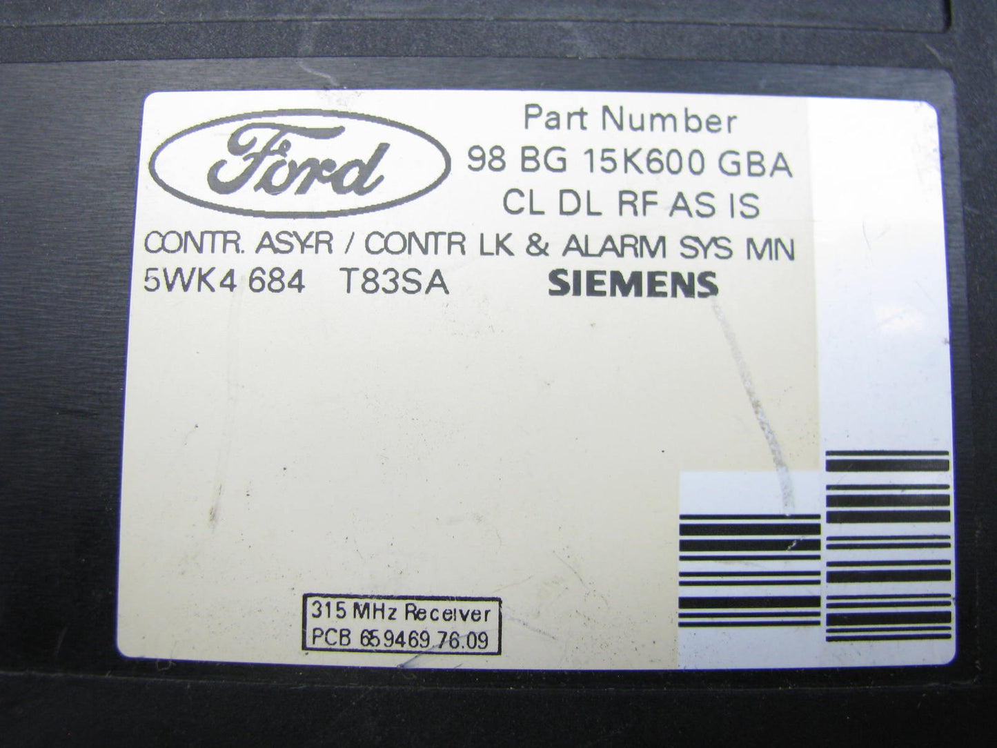 NEW - OUT OF BOX - Ford 98BG15K600GBA Keyless Entry Remote Module 99-02 Cougar