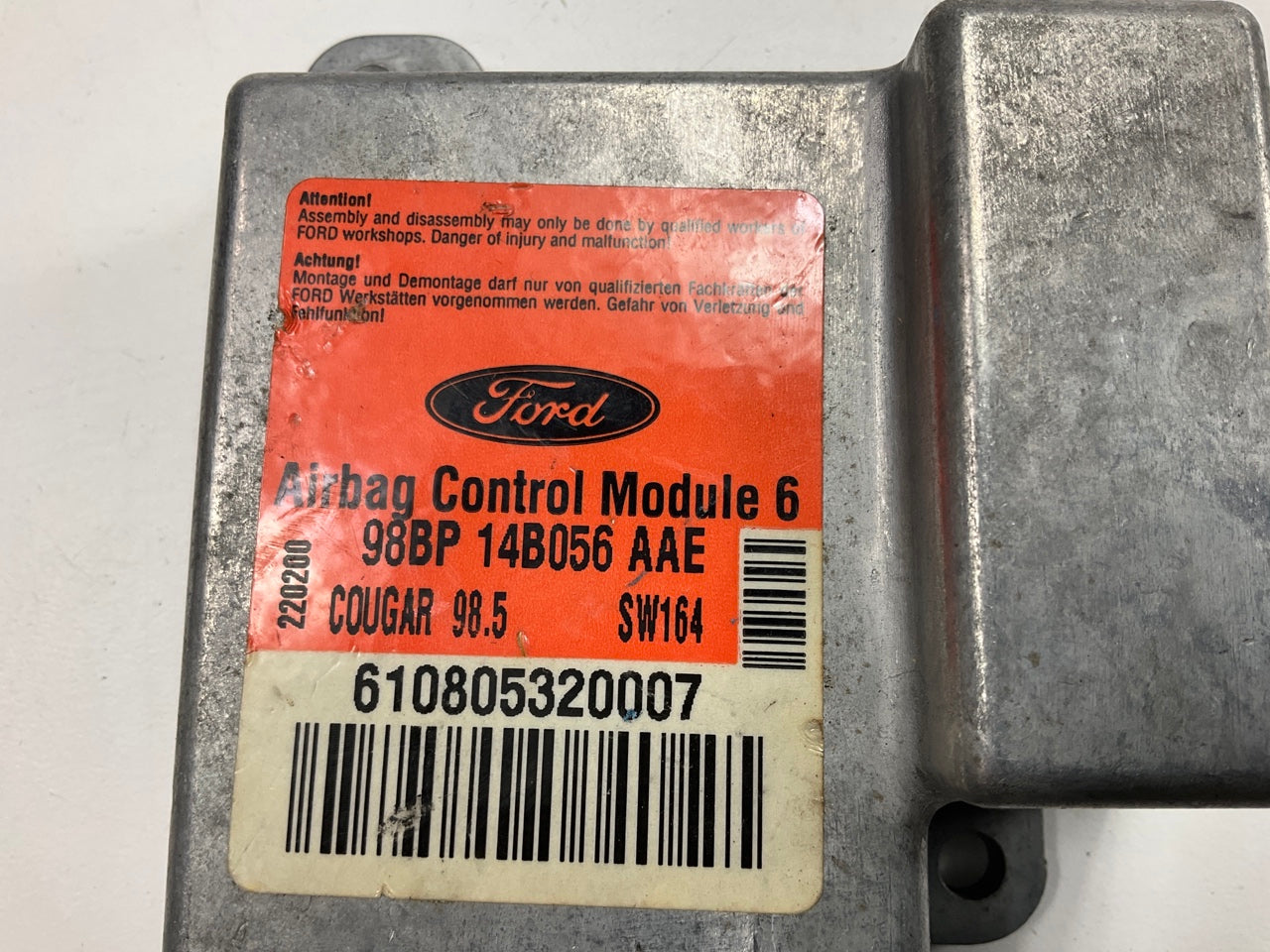 NEW - OUT OF BOX - OEM Ford 98BP-14B056-AAE SRS Computer Control Module