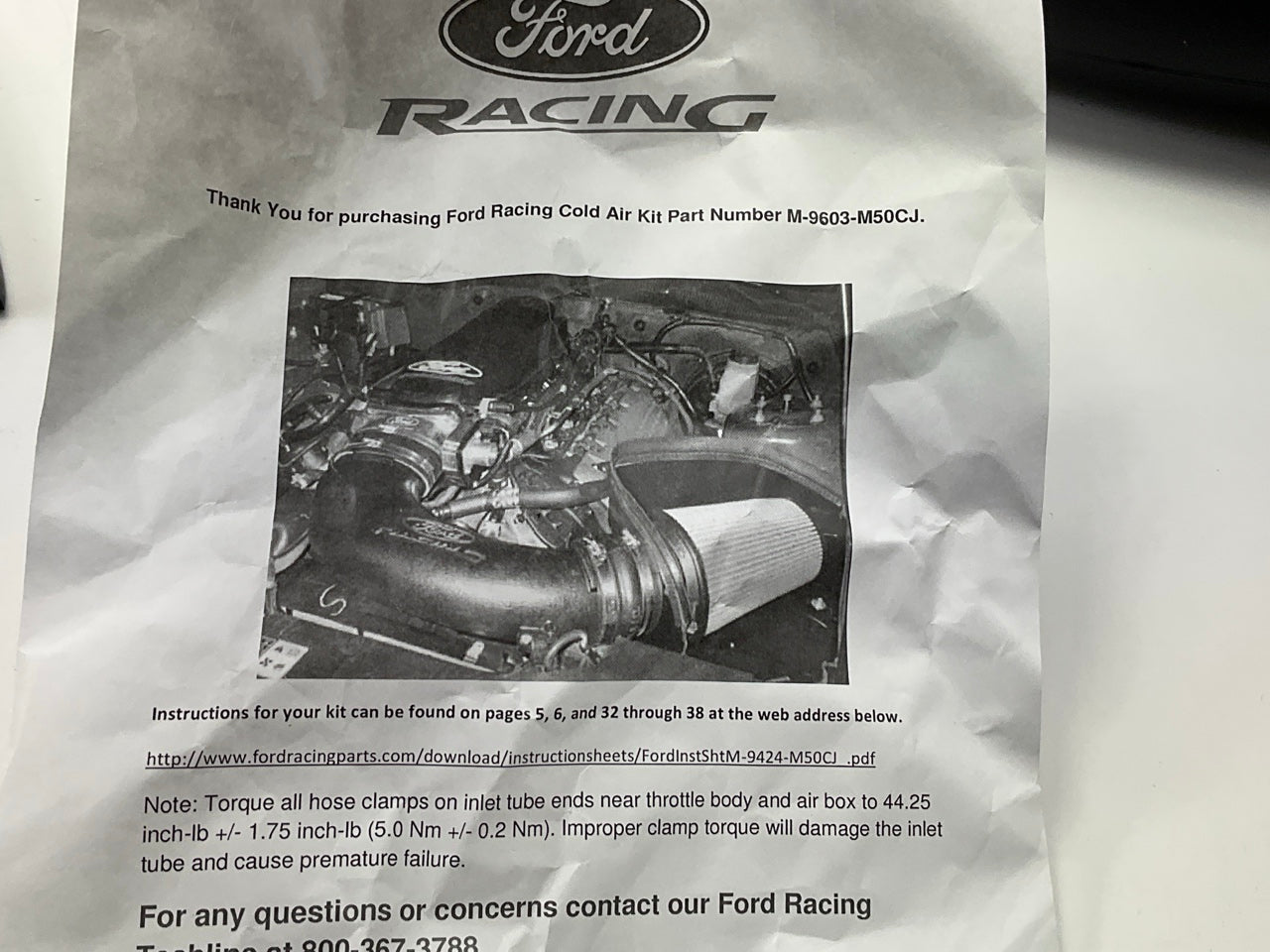 COSMETIC DAMAGE - Ford Performance 11-14 Mustang GT Cobra Cold Air Intake System