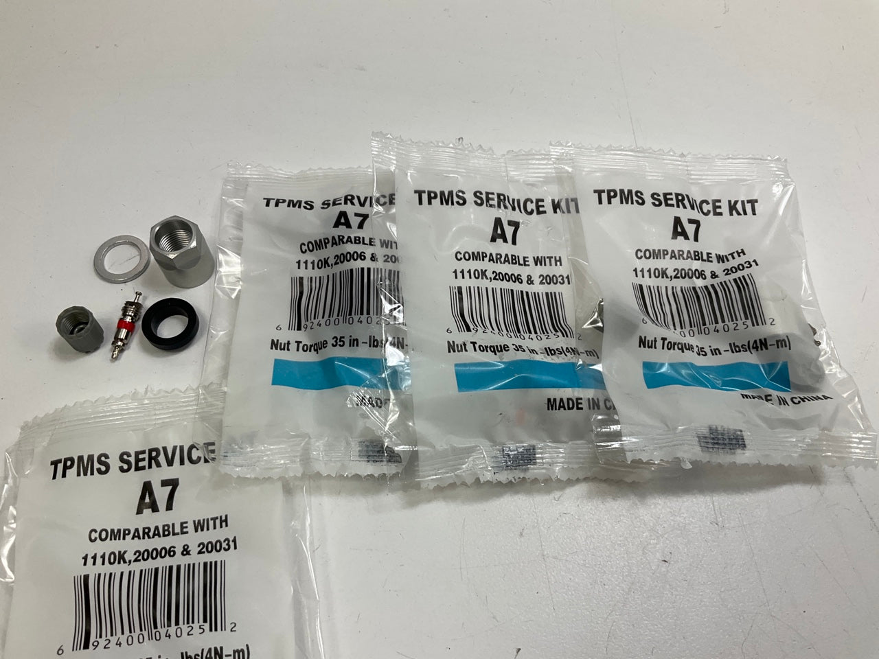 (4) NEW A7 Tire Pressure Monitoring System (TPMS) Sensor Service Kits