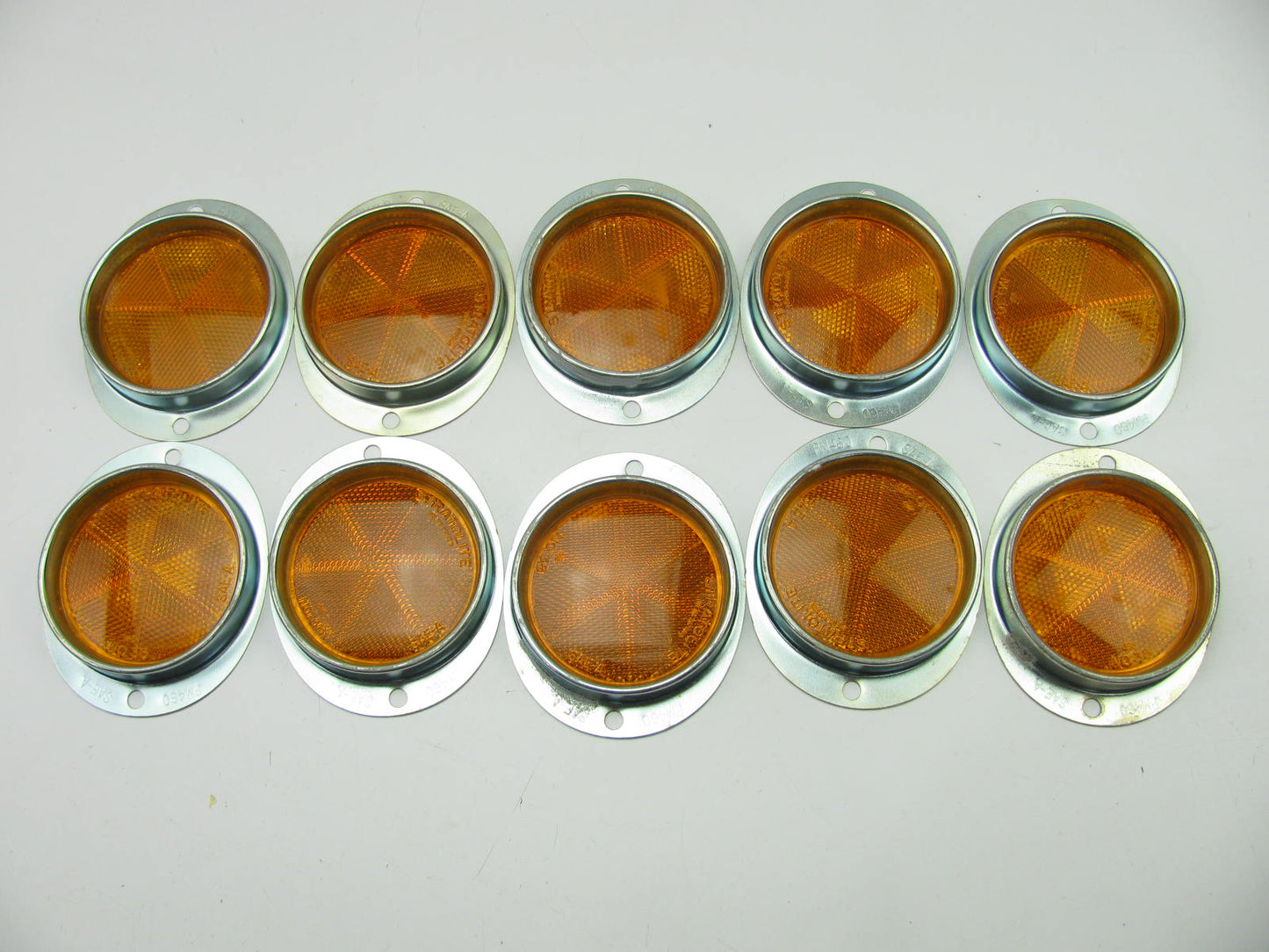 (10) Peterson Manufacturing B460A Oval Amber Reflectors, 3-1/4'' Acrylic Lens