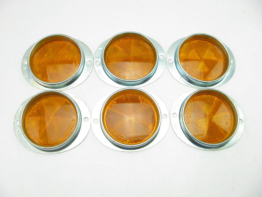 (6) Peterson Manufacturing B460A Oval Amber Reflectors, 3 1/4'' Acrylic Lens