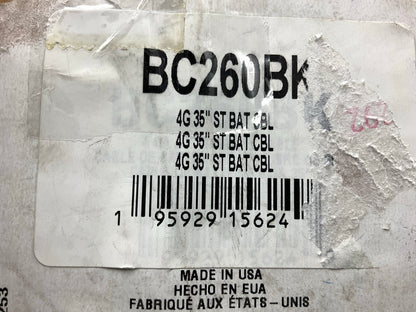 BC260BK 4 Gauge 35 Inch Side Terminal Black Battery Cable With 12 Gauge Lead