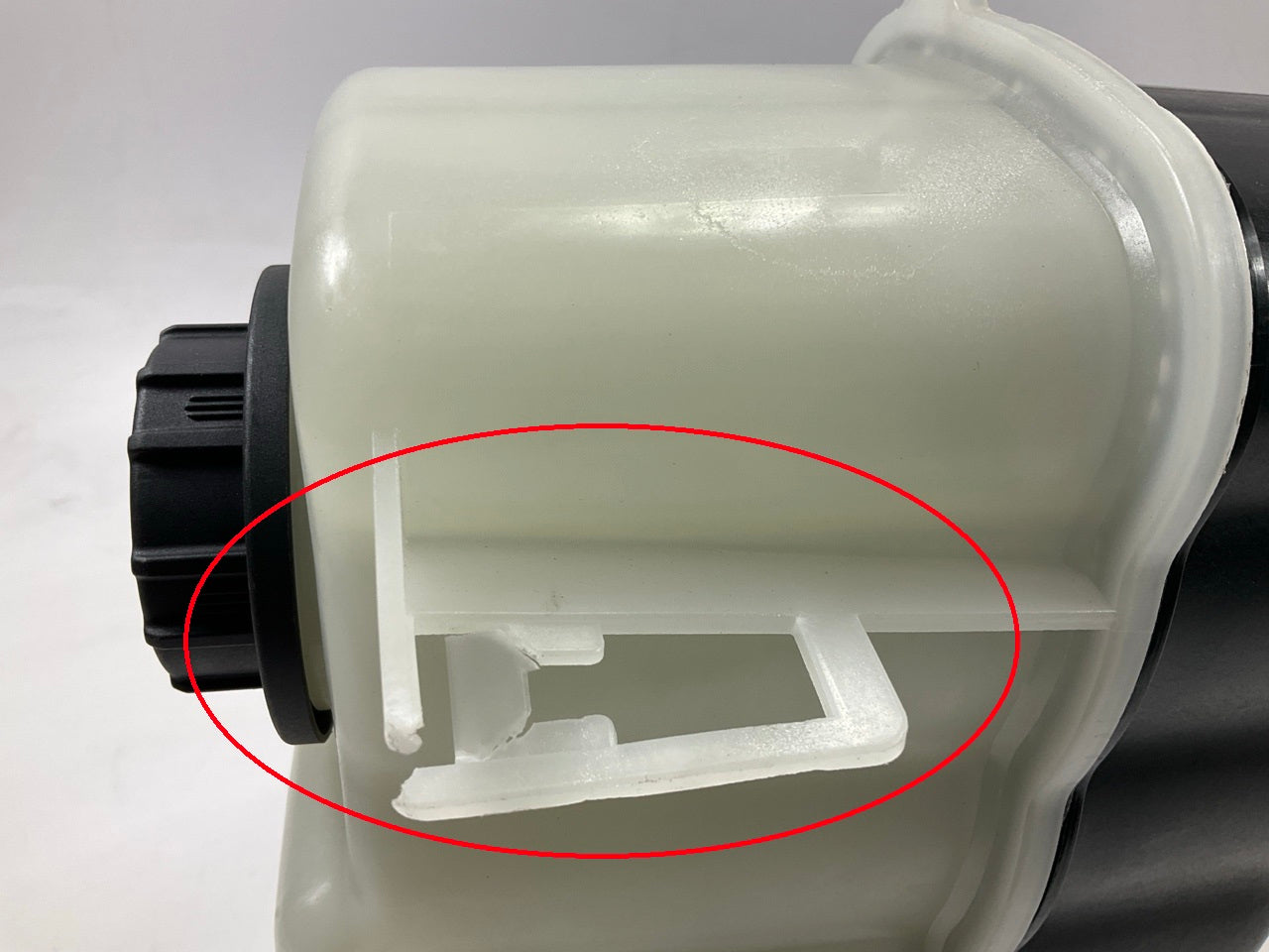 Broken Mounting Tab - Left Battery Tray Engine Coolant Reservoir # BC34-6A987-AE