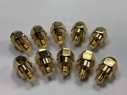 (10) PACK - Gold GM Side Post Battery Terminals W/ Amp Stud - Add Power Wire