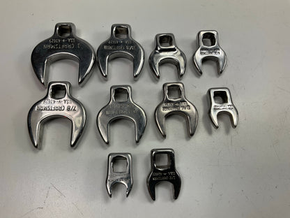 USED - 3/8'' Drive Craftsman SAE 3/8'' - 1'' Crowfoot Wrenches/Sockets 10 Piece Set