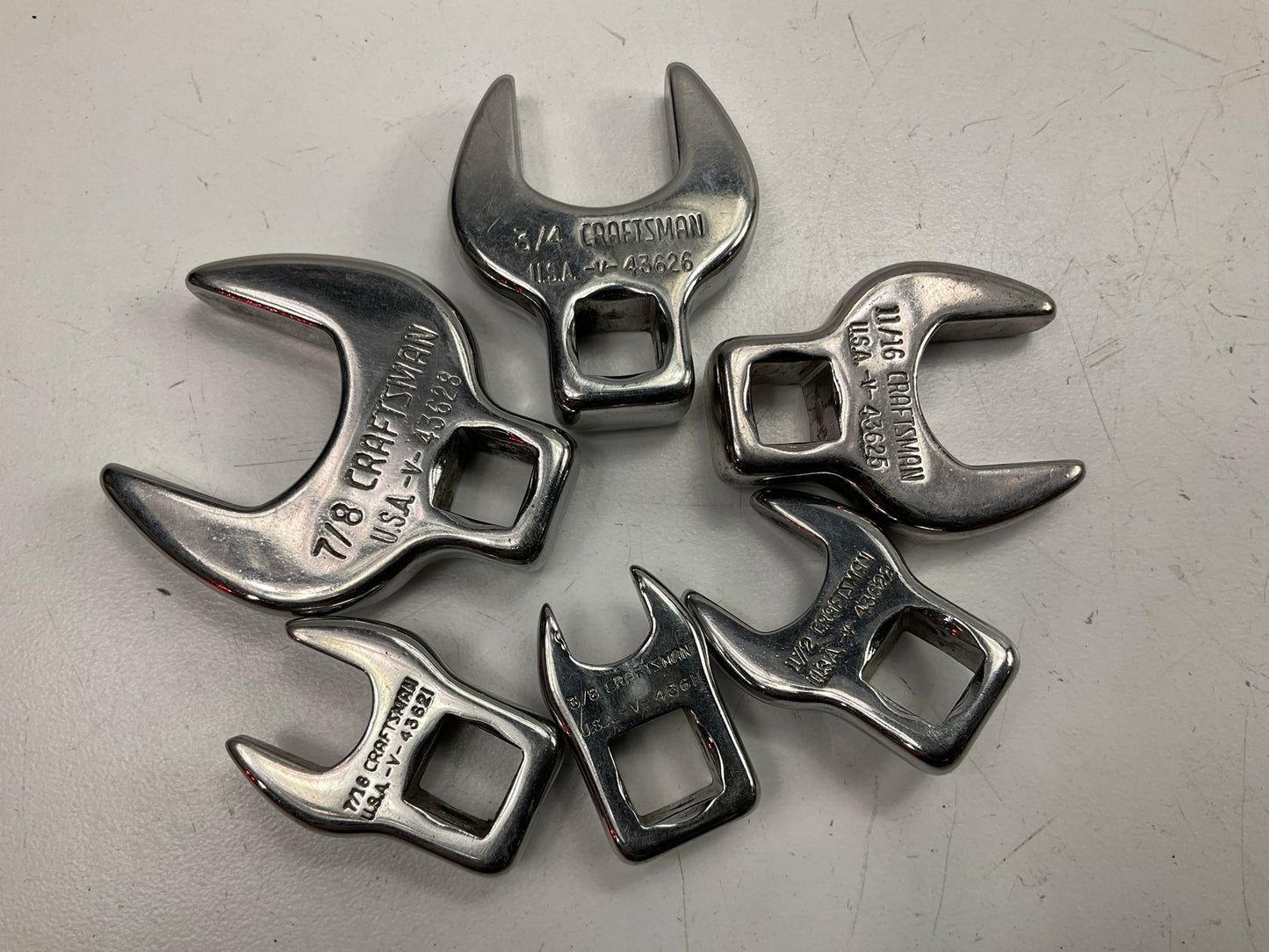 USED - 3/8'' Drive Craftsman SAE 3/8'' - 1'' Crowfoot Wrenches/Sockets 10 Piece Set