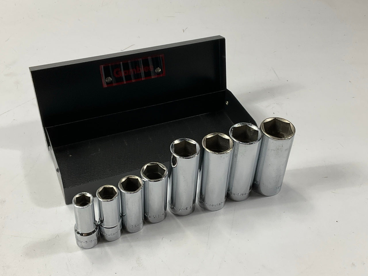VINTAGE - 7 Piece Deep Socket 6 Point, 3/8'' Drive (Mismatched 9/16'') MADE IN USA