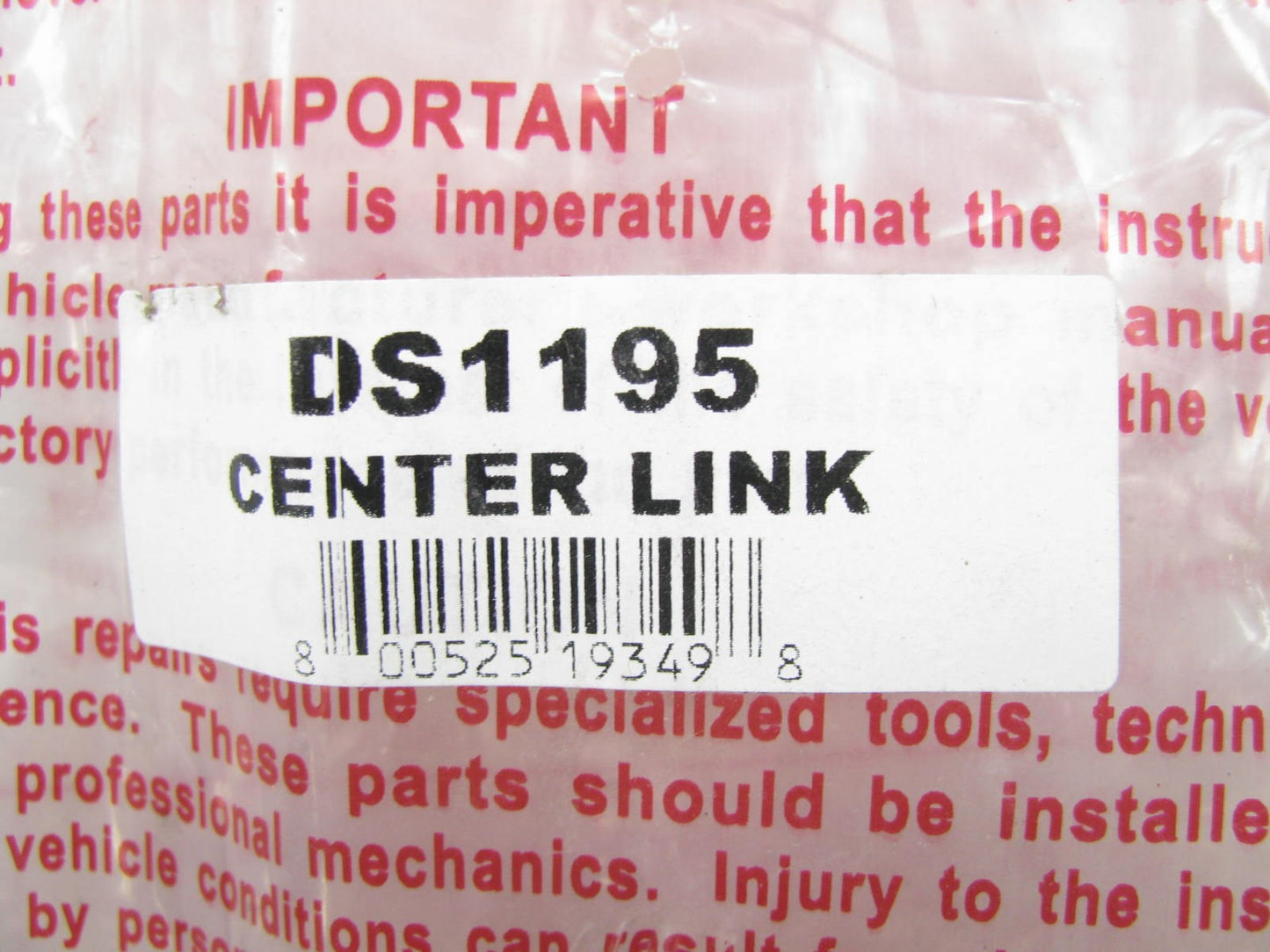 NEW - OUT OF BOX DS1195 Front Center Steering Drag Link for 1979-1990 P40 P4500