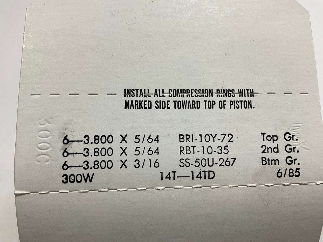 NEW - UNBOXED E369K-030 Engine Piston Rings .030'' 1975-1990 Buick 3.8L-V6