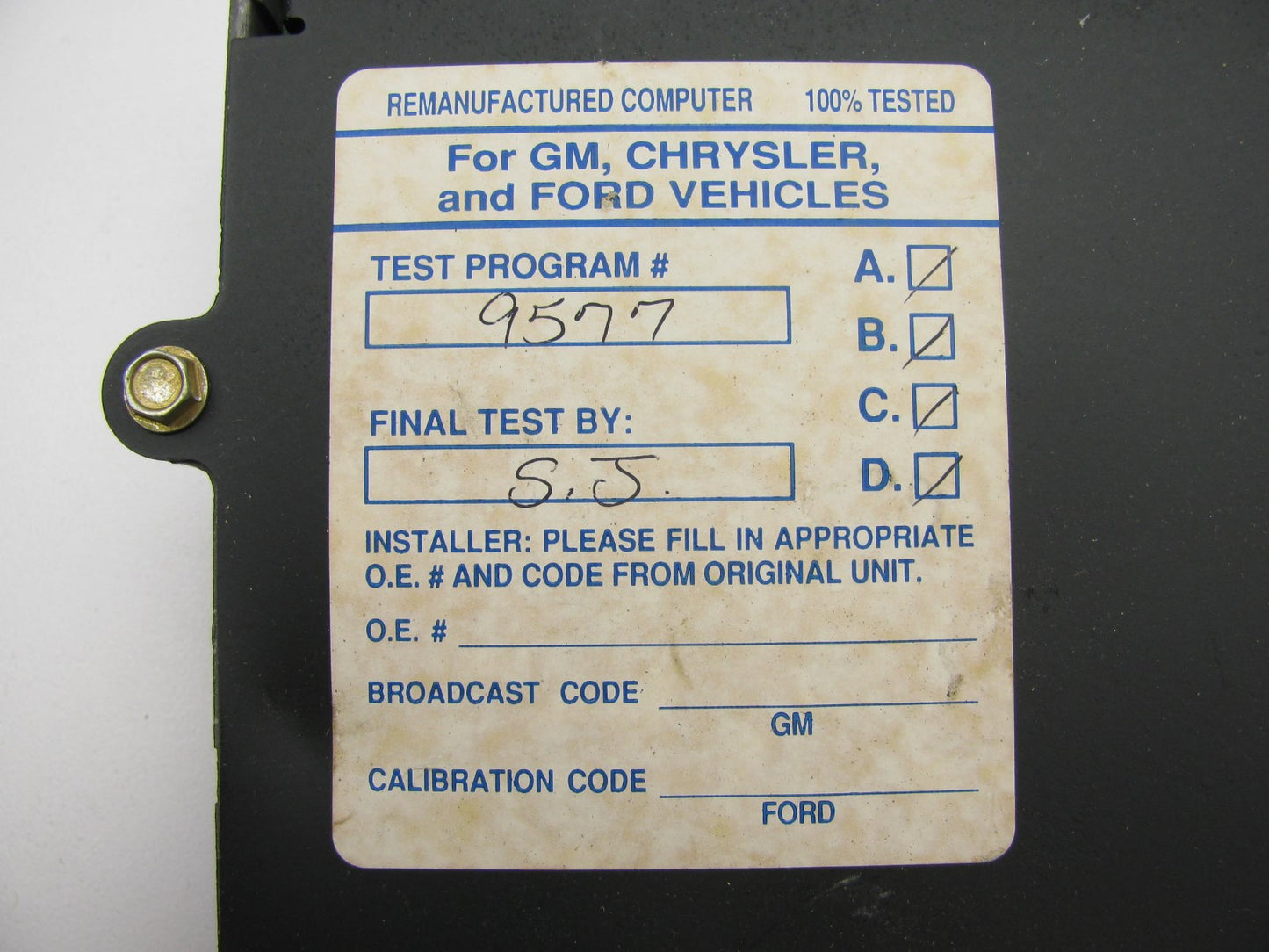 REMAN. ECC482 Engine Control Module ECM For 1987 Chrysler 2.4L