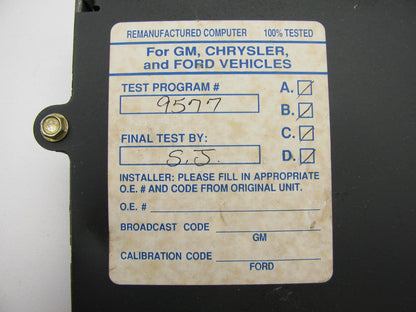 REMAN. ECC482 Engine Control Module ECM For 1987 Chrysler 2.4L