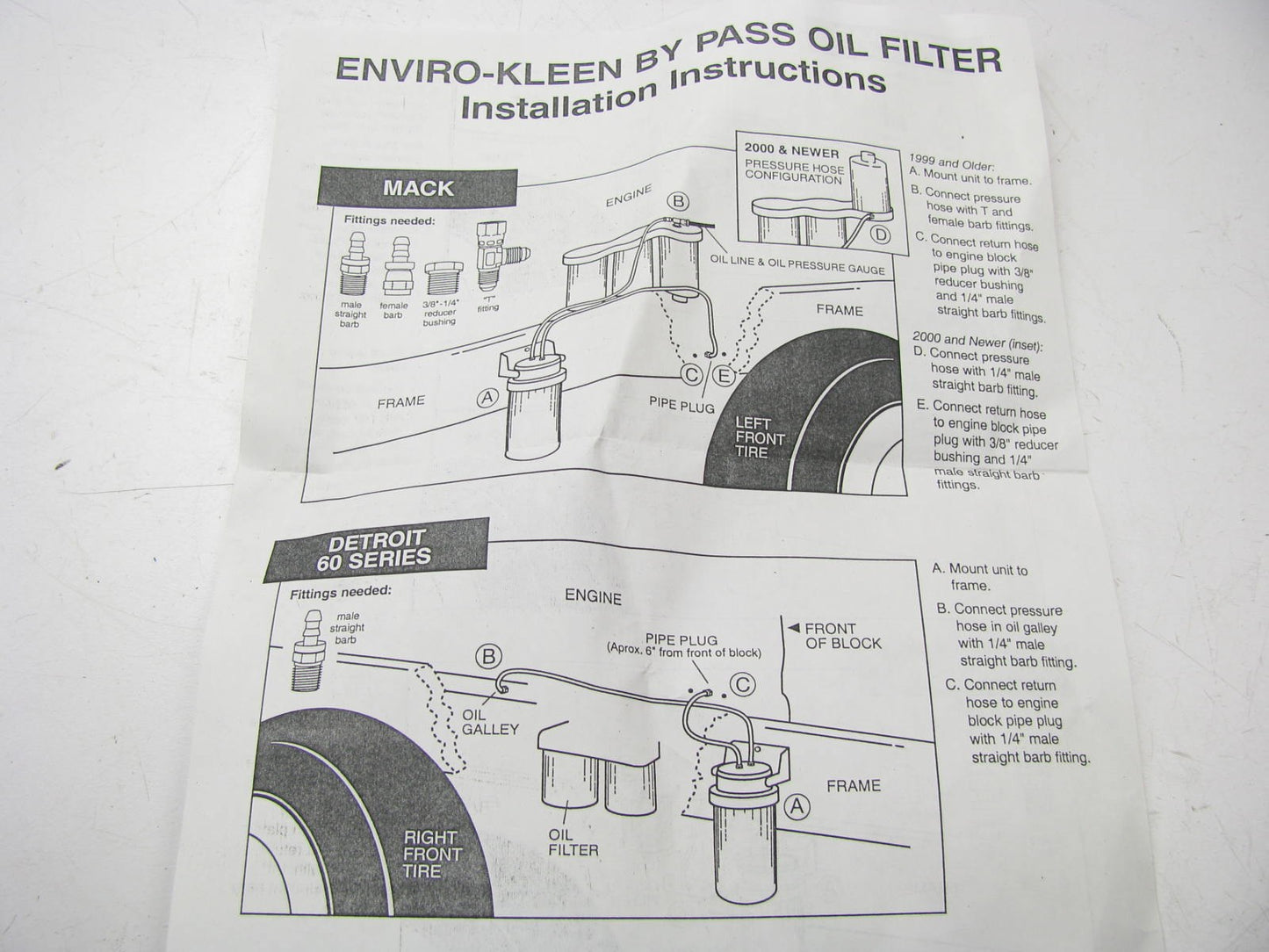 Enviro Kleen EK15 By Pass Oil Filter For CAT C12, 3406, C15, CUMMINS N14, M11