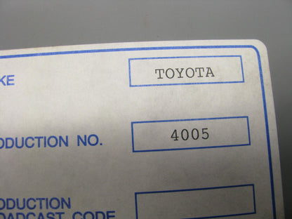 REMAN UNBOXED EM4005 Engine Control Module 91-92 Toyota Corolla 1.6L 89661-12491