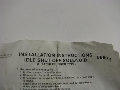 NEW - OUT OF BOX - ES59 Carburetor Fuel Shut-off (Idle Stop) Solenoid