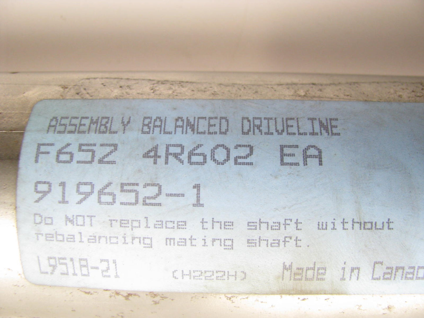 NEW - OUT OF BOX Genuine OEM Ford F65Z-4R602-EA Driveshaft - 8 Foot 10''