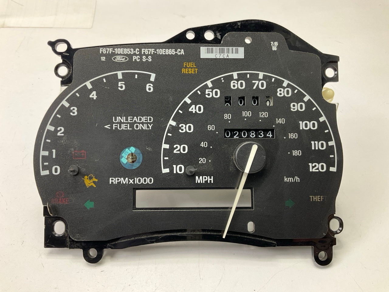 USED - 20,834 Miles OEM Ford F67F-10E853-C Tachometer Speedometer Gauge