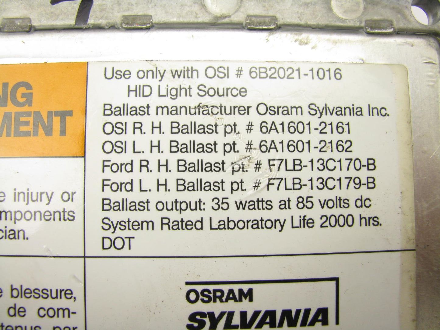NEW OUT OF BOX Ford F7LB-13C170-B Mark VIII HID Ballast Module RH Passenger Side