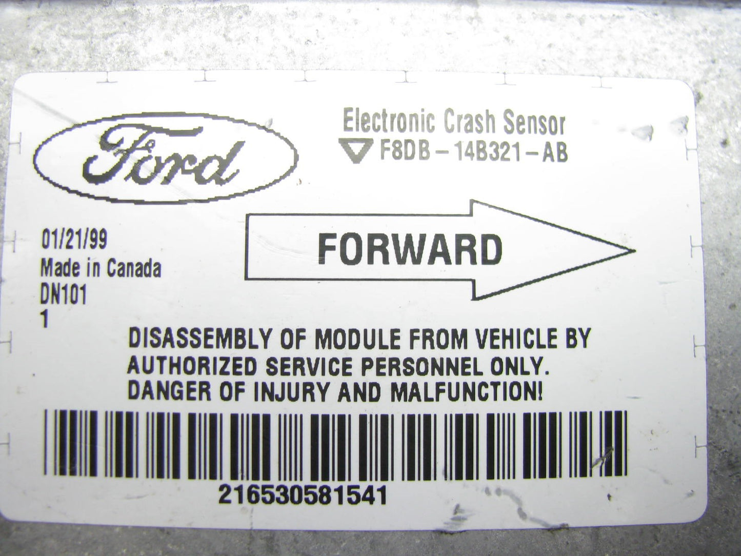 NEW - OUT OF BOX - Ford F8DB-14B321-AB SRS Crash Module 1998-99 Ford Taurus