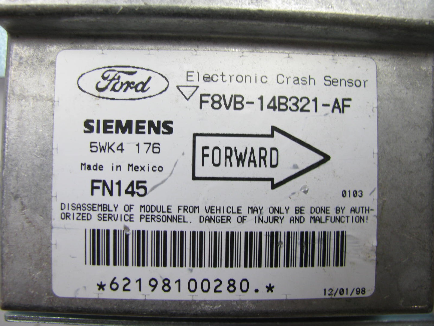 NEW - OUT OF BOX - OEM Ford F8VB-14B321-AF SRS Control Module 1998 Town Car