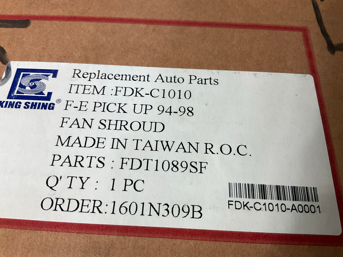 NEW FDT1089SF Radiator Fan Shroud - 1994-1996 Ford F-150 F-250 5.0L/5.8L