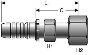 Bulk Gates G20230-1212 Hydraulic Fitting Straight Female Coupler 3/4'' Hose